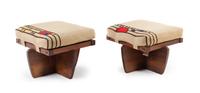George Nakashima, (Japanese/American, 1905-1990), a pair of Greenrock stools, 1984