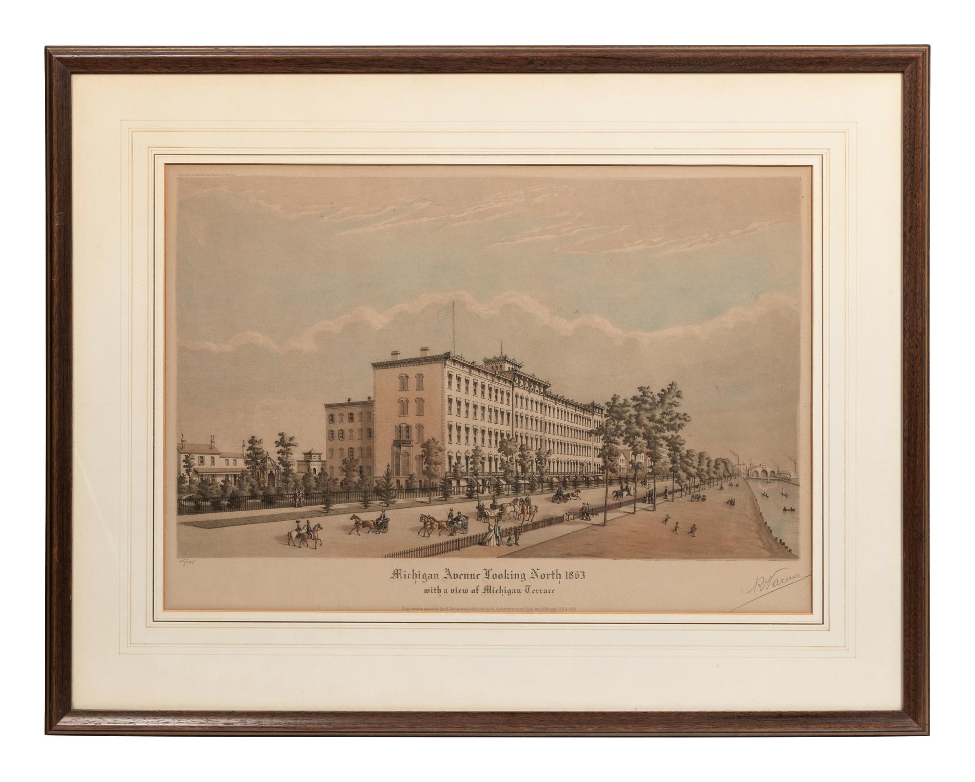 [CHICAGO]. VARIN, Raoul. A suite of 4 works depicting 19th century Chicago, including: