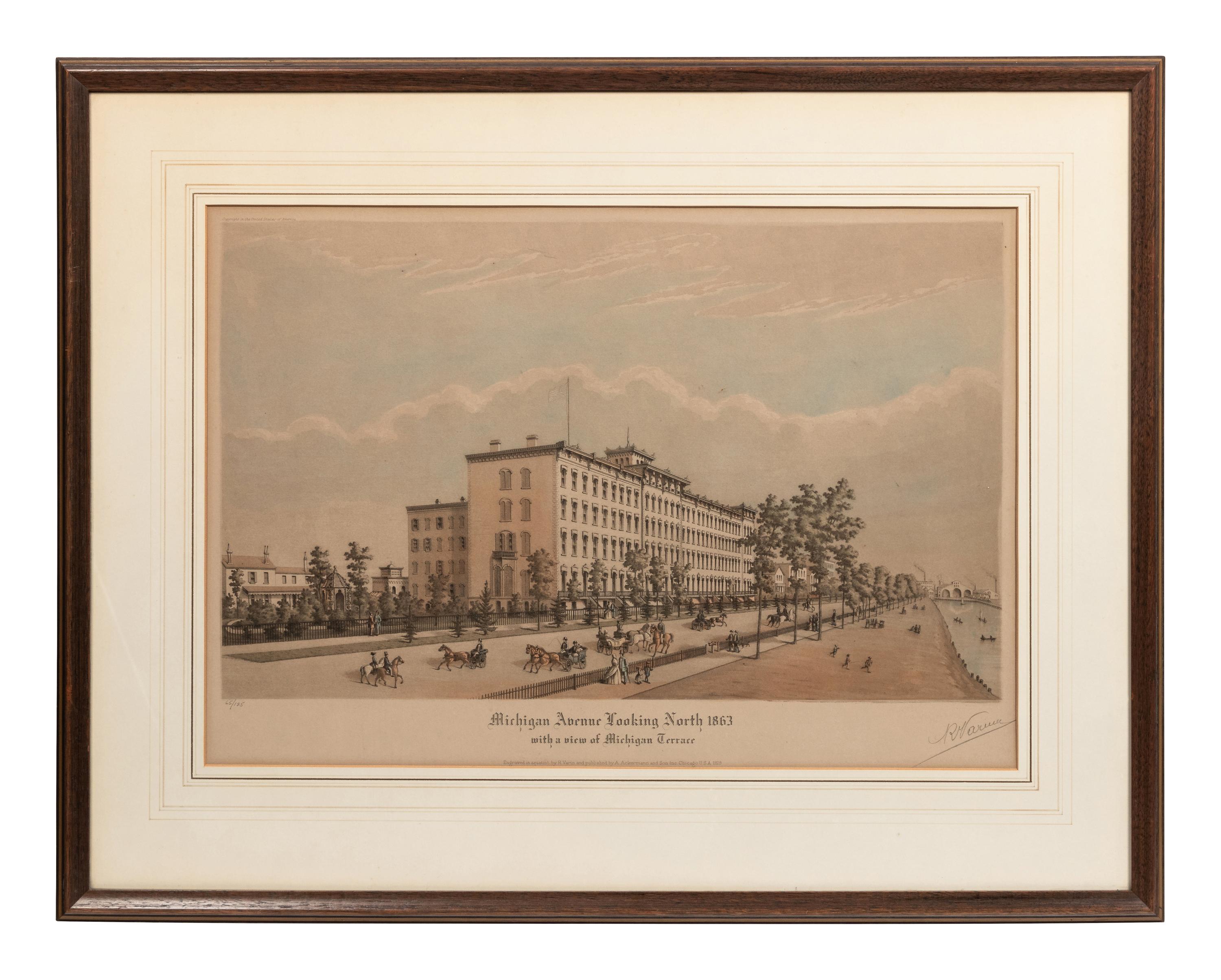 [CHICAGO]. VARIN, Raoul. A suite of 4 works depicting 19th century Chicago, including: