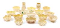 A Collection of Fifteen Belleek Salts Height of tallest 2 1/4 inches. — FIRST BLACK MARK THROUGH SEVENTH GOLD MARK (1863-1993)