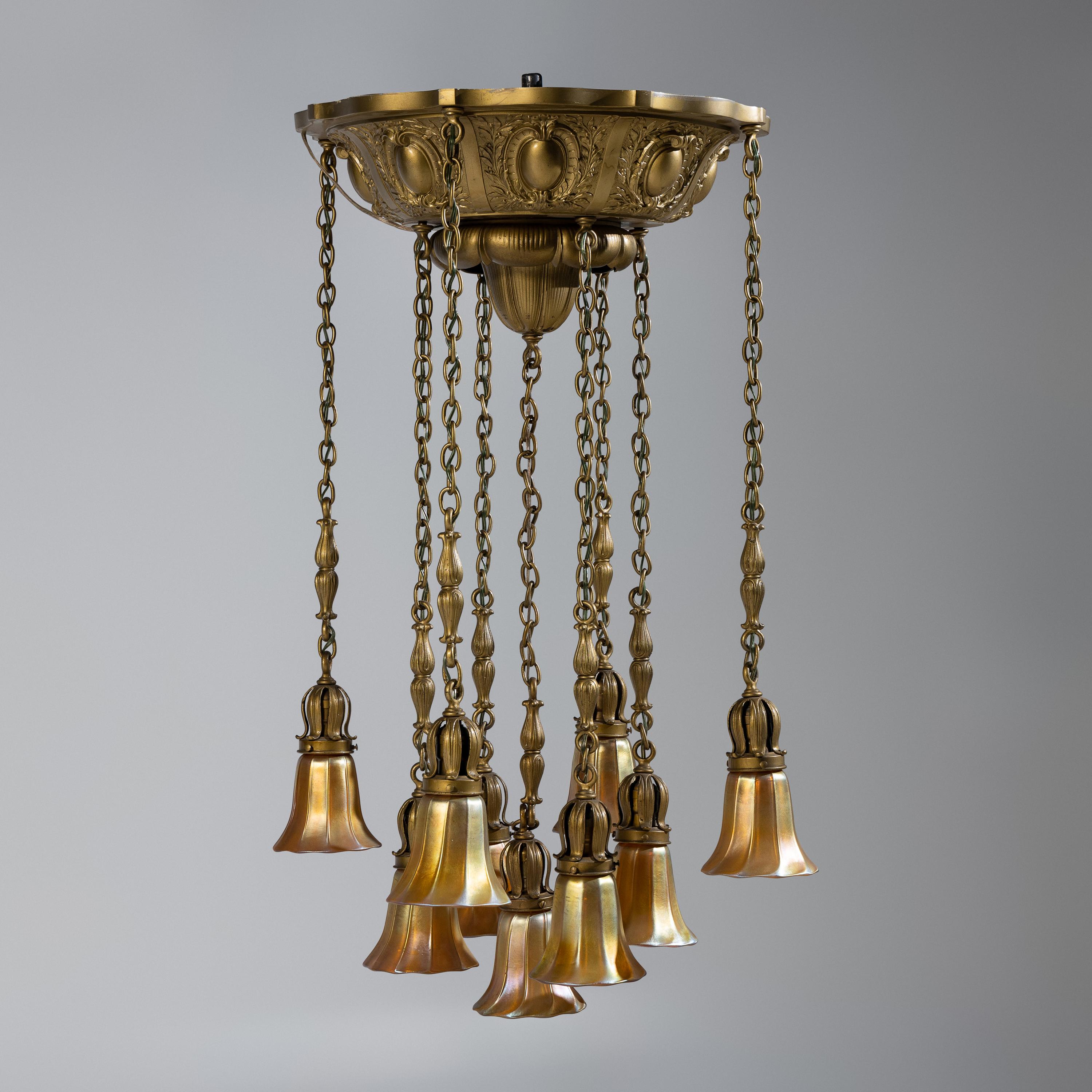 Aurene Glass Hanging Nine-Light Fixture