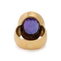 YELLOW GOLD AND TANZANITE RING
