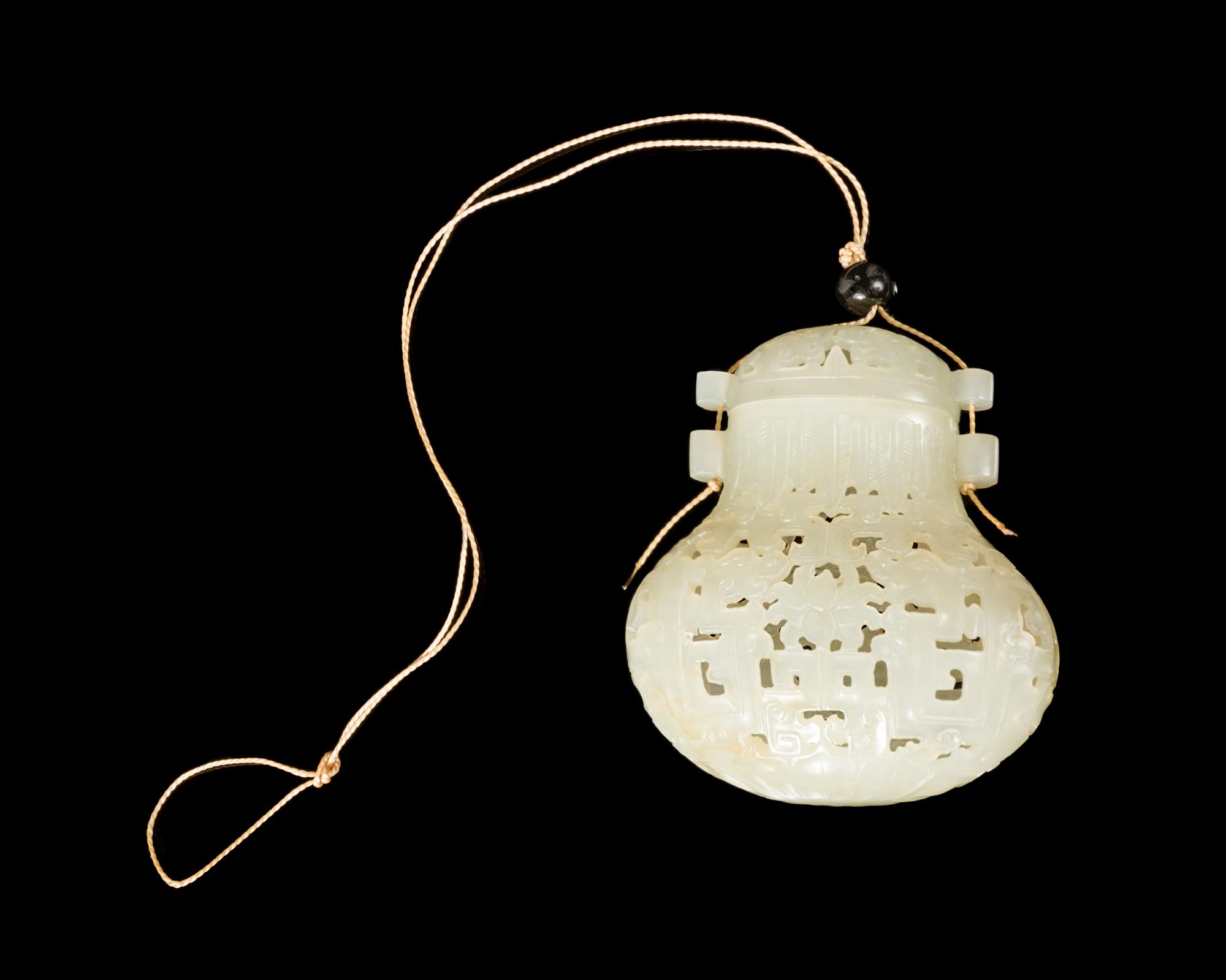 A White Jade Reticulated Parfumier Height 2 1/4 inches. — 19TH CENTURY