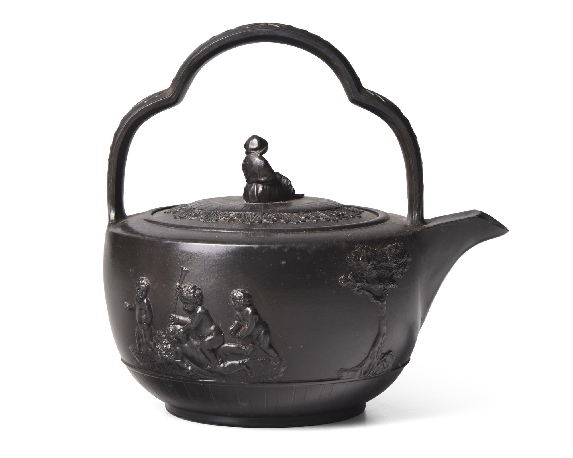A Wedgwood Black Basalt Rum Kettle