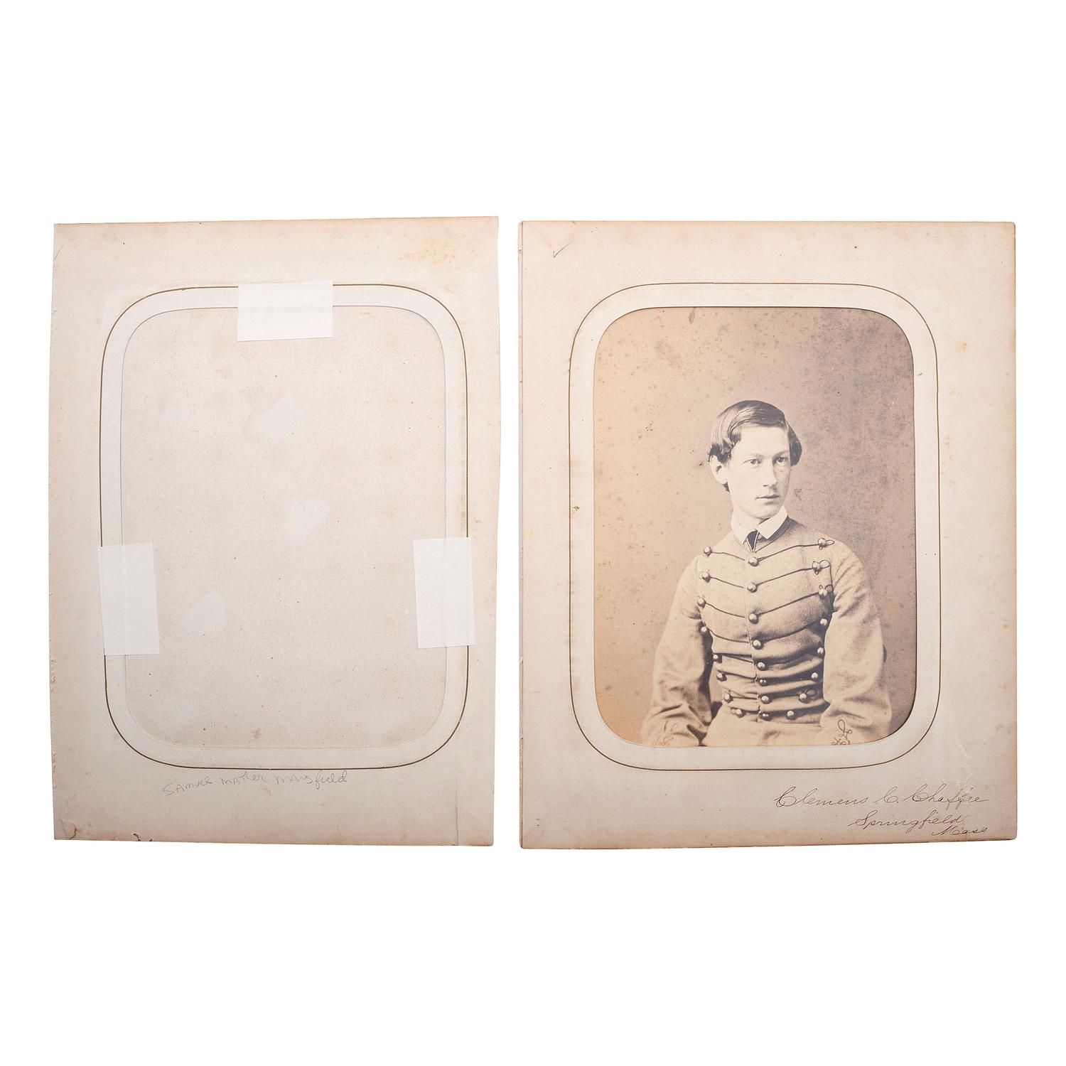 [CIVIL WAR]. A group of 3 photographs of Cadets Albert Murray, Clemens Chaffee, and William Barlett from the West Point Class of 1862.
