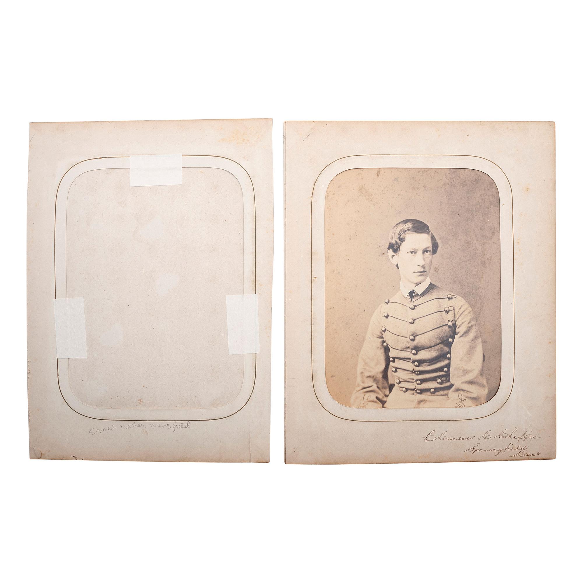 [CIVIL WAR]. A group of 3 photographs of Cadets Albert Murray, Clemens Chaffee, and William Barlett from the West Point Class of 1862.