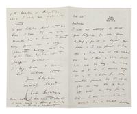 DARWIN, Charles (1809-1882). Autograph letter signed (“Charles Darwin”) to Lady Dorothy Fanny Nevill (“Madam”), Down, Bromley, Kent, 27 November [1861]. 4 pages, 8vo (203 x 127 mm), on a bifolium. Creased.