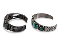 Navajo Silver and Turquoise Cuff Bracelets