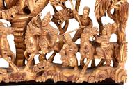 A Southeast Asian Pierce Carved Giltwood Panel