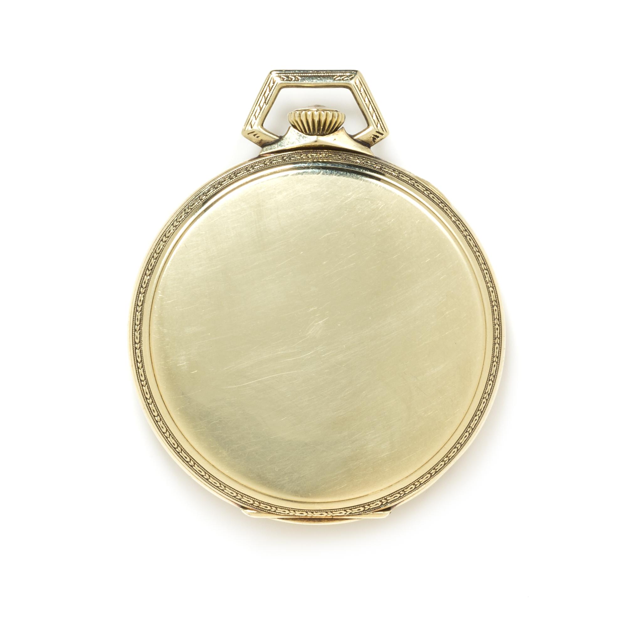 A 14 Karat Yellow Gold 'Riverside' Open Face Pocket Watch, Waltham, Circa 1923, 38.30 dwts.