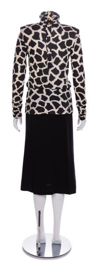 Chanel Two-Piece Animal Print Knit Dress, 1980s No size label