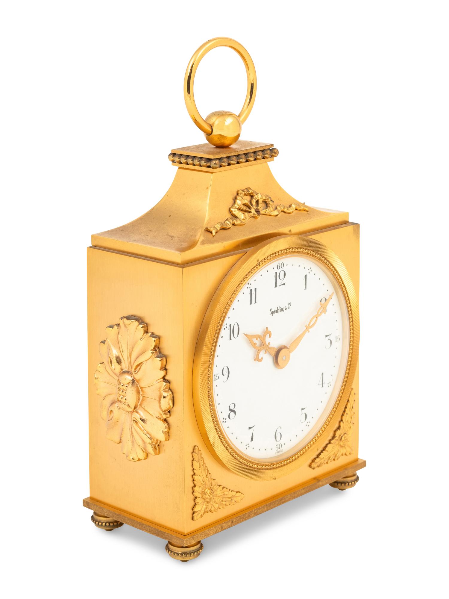 A French Gilt Bronze Officer's Clock