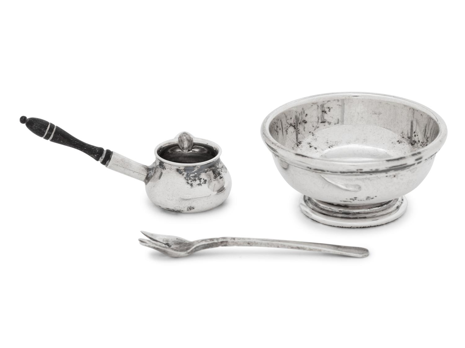 A Group of American Silver Miniature Table Articles