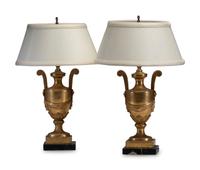 A Pair of Continental Giltwood Urns