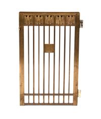A Brass Gate and Railing Set Height 42 1/4 x length 140 3/4 inches.