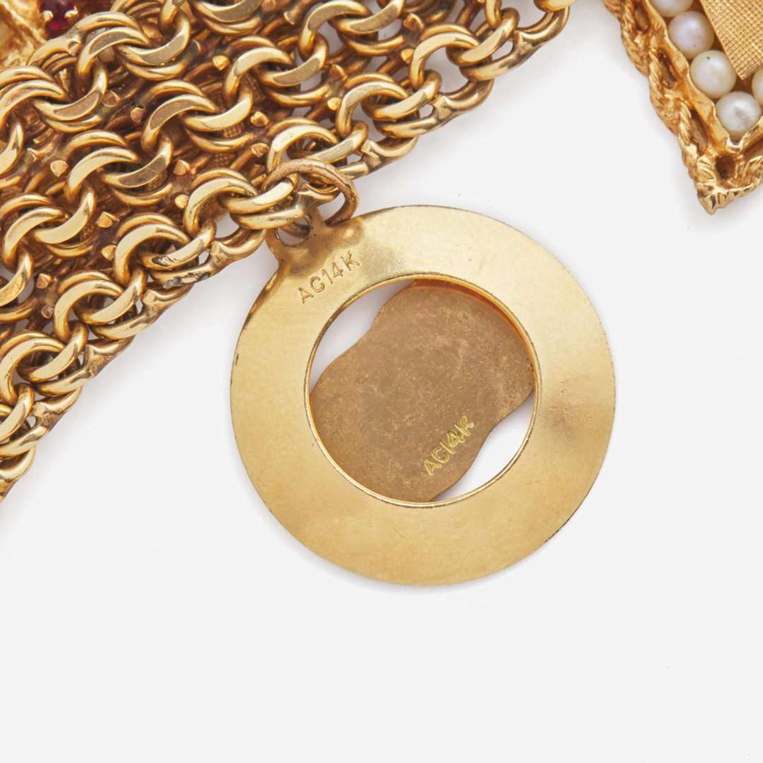 A 14K Yellow Gold Charm Bracelet