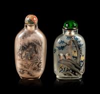 Two Inside Painted Glass Snuff Bottles