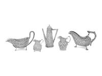 A Group of Five American Silver Repoussé Table Articles