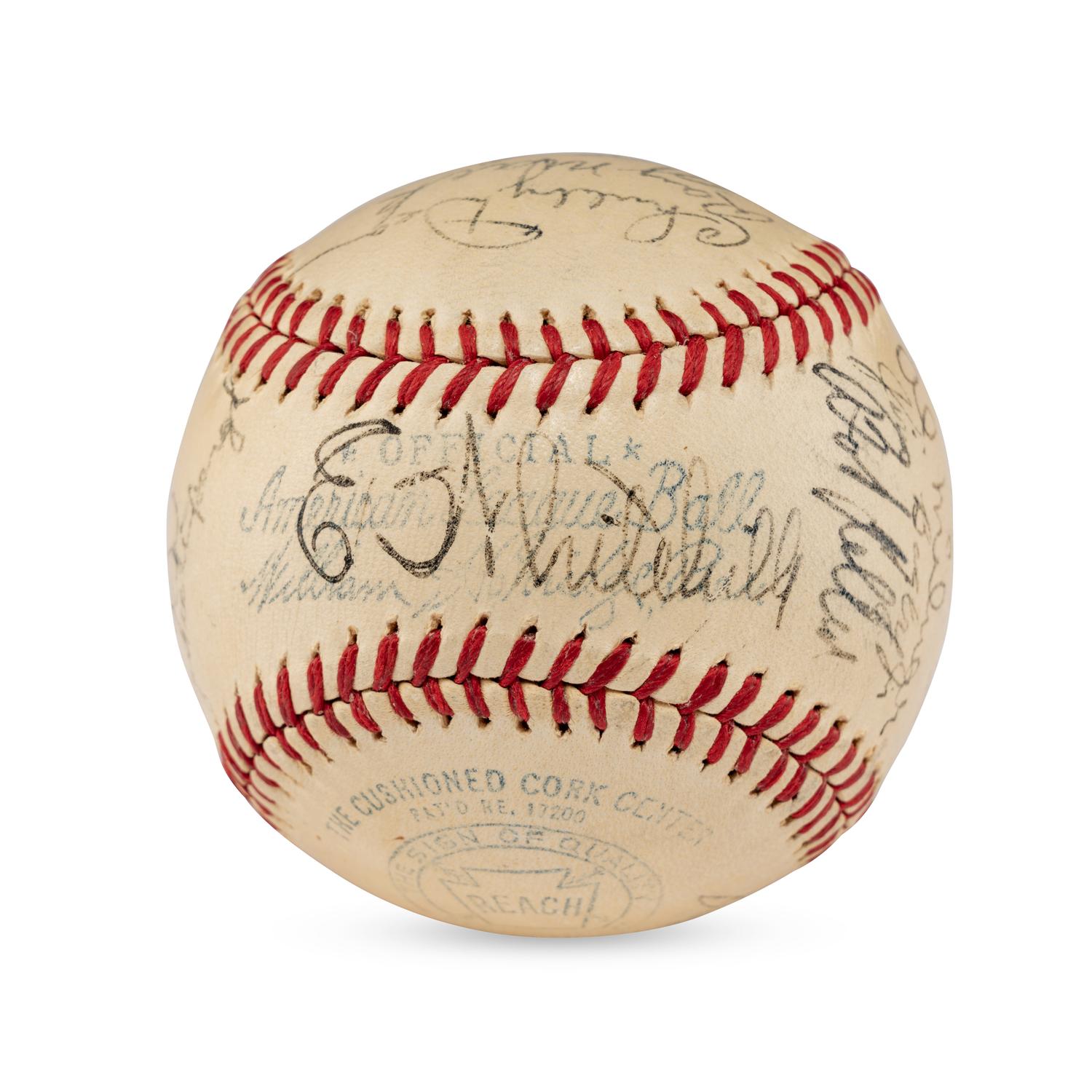A 1941 Cleveland Indians Team Signed Autograph Baseball (PSA Letter of Authenticity),
