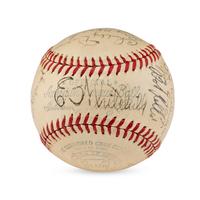 A 1941 Cleveland Indians Team Signed Autograph Baseball (PSA Letter of Authenticity),
