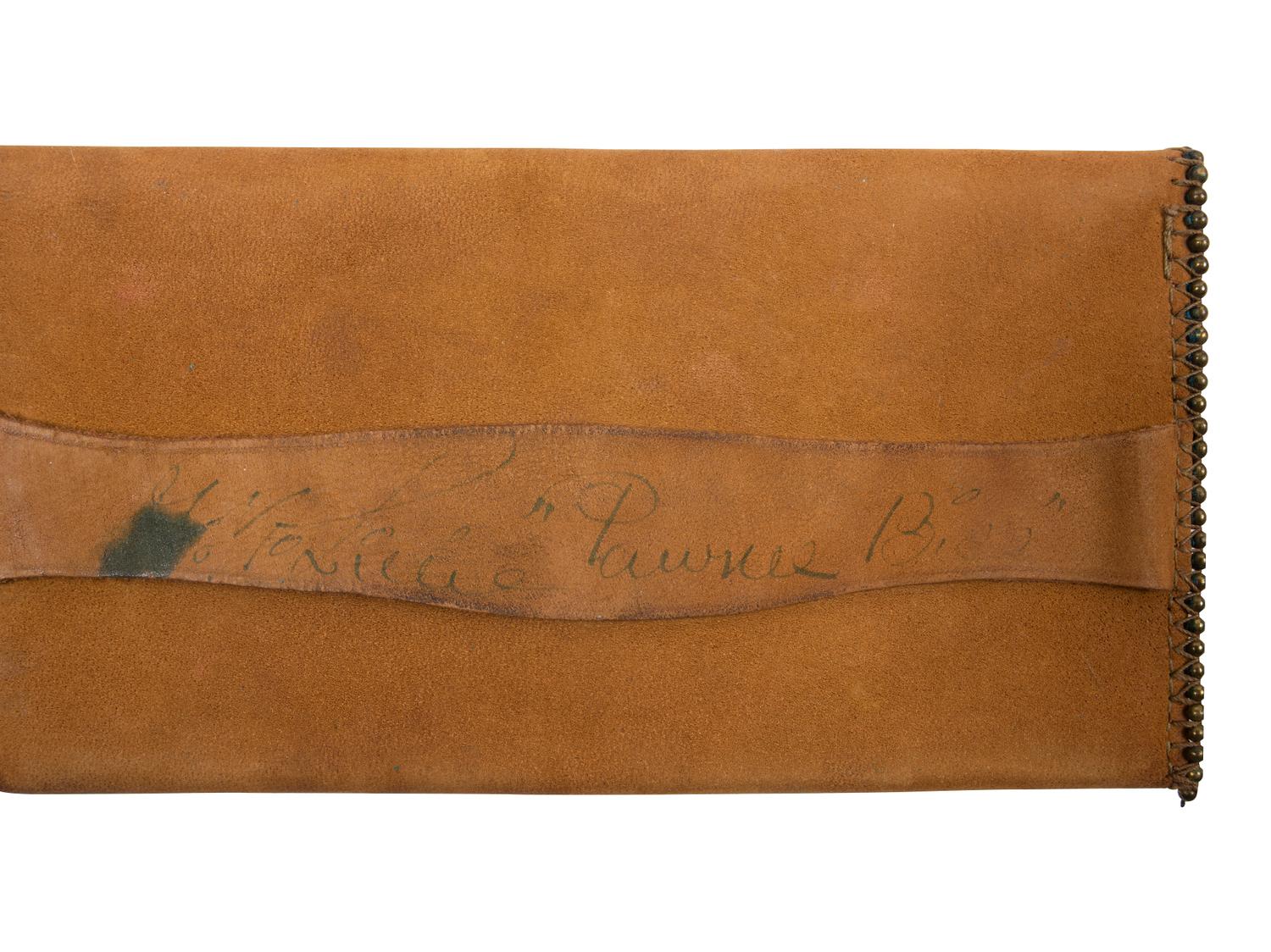 [WILD WEST SHOWS] -- [LILLIE, Gordon W. "Pawnee Bill" (1860-1942)]. A group of 2 items signed by "Pawnee Bill," including wallet and real photo postcard.