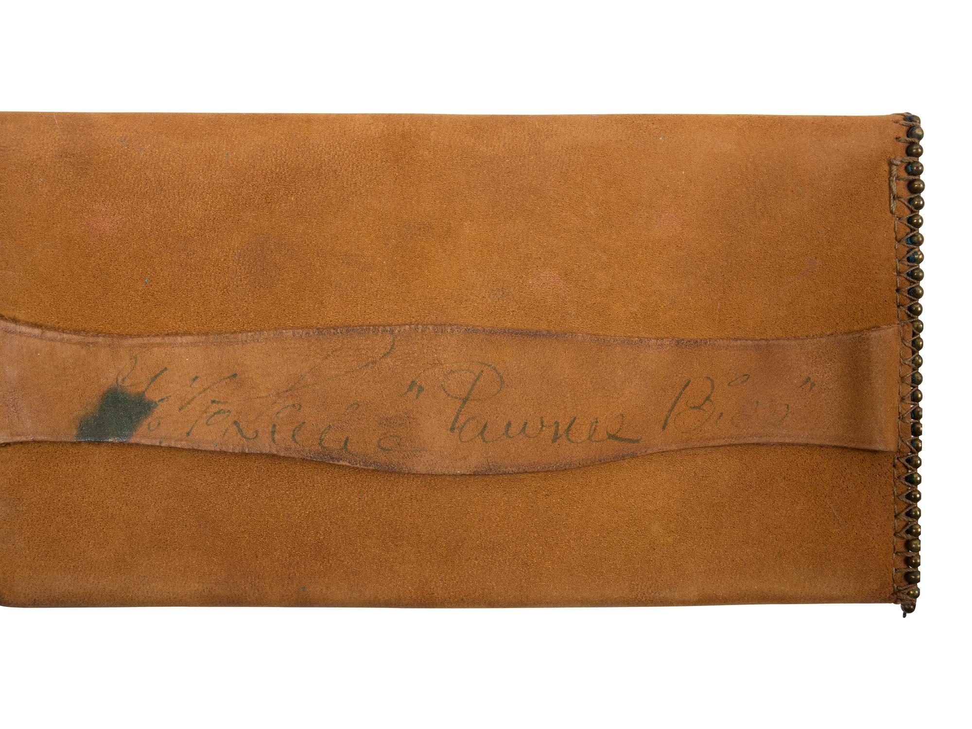 [WILD WEST SHOWS] -- [LILLIE, Gordon W. "Pawnee Bill" (1860-1942)]. A group of 2 items signed by "Pawnee Bill," including wallet and real photo postcard.