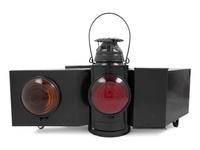 A Pennsylvania Railroad Painted Metal Two-Direction Block Limit Signal Lantern