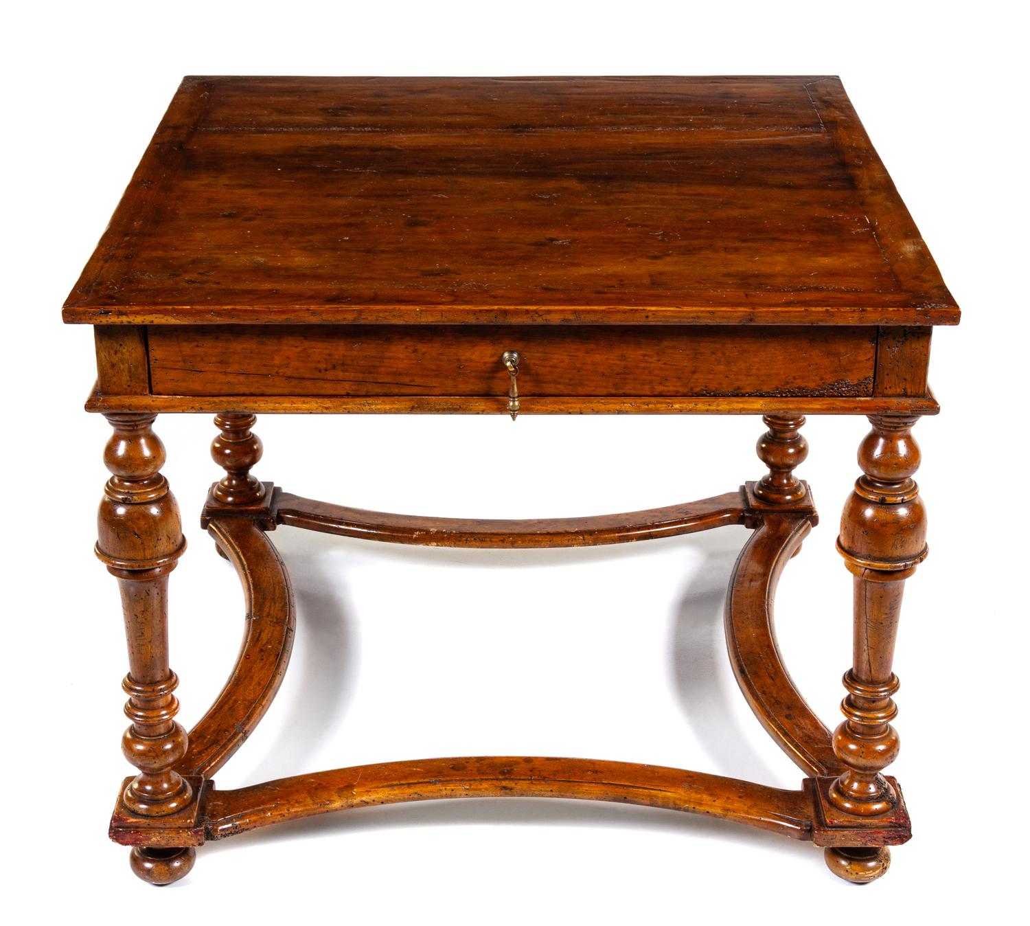 A William and Mary Style Side Table Height 27 1/4 x width 33 3/4 x depth 33 3/4 inches. — 20TH CENTURY WITH EARLIER ELEMENTS