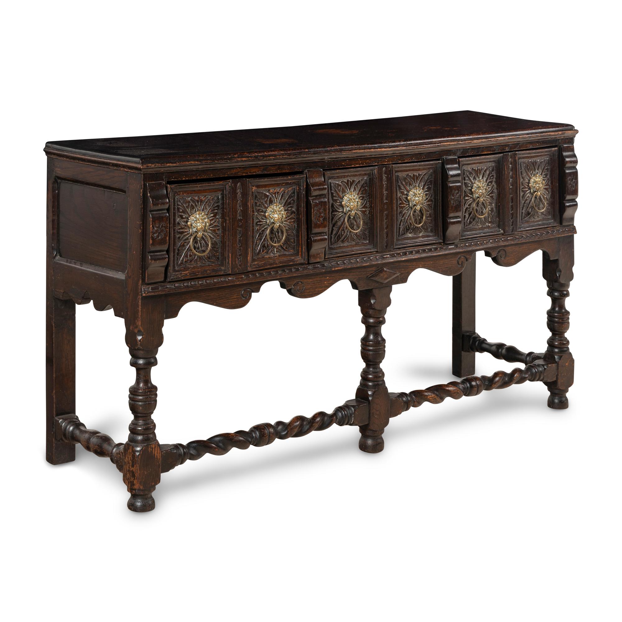 A Charles II Style Oak Console Table
