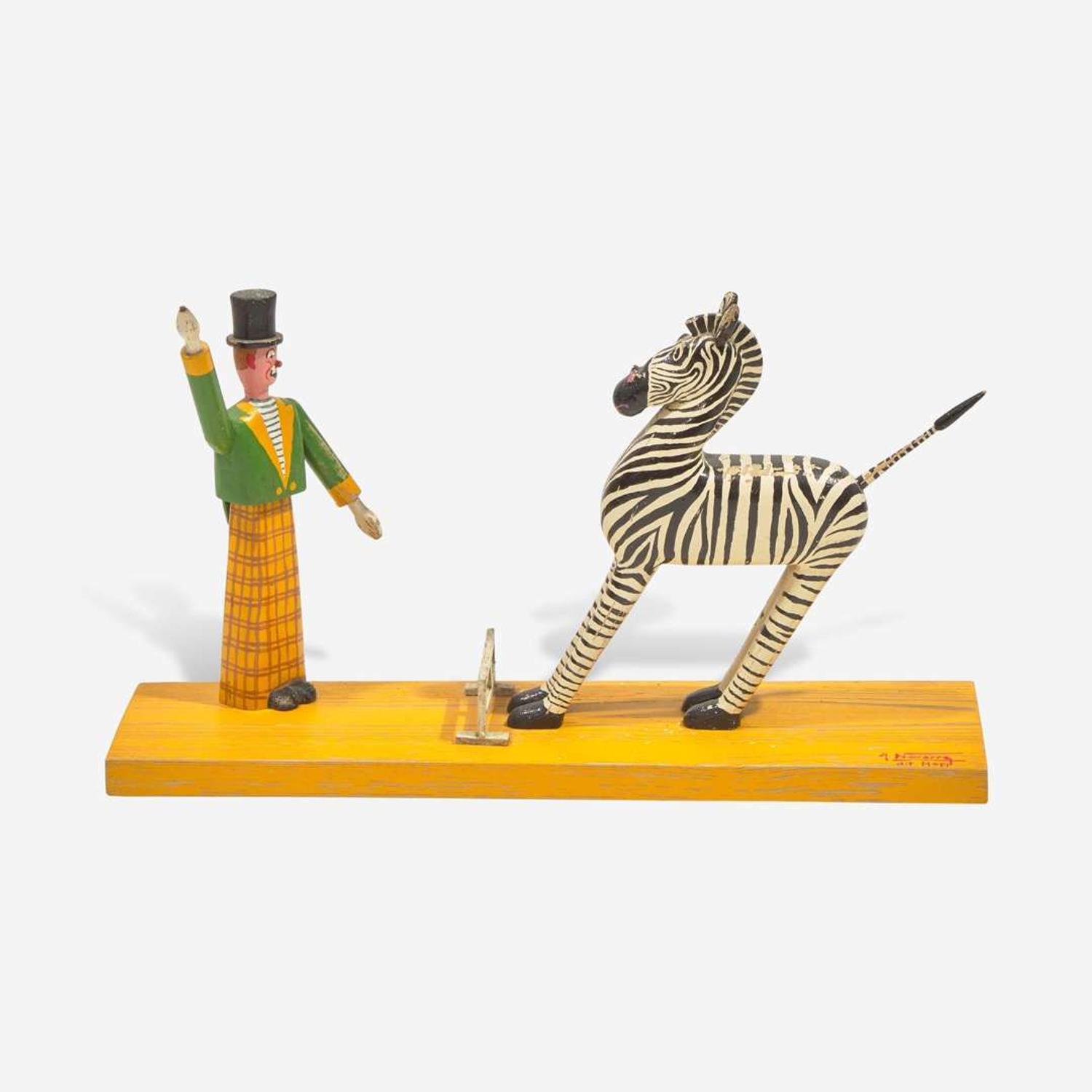 Roger Guit (French, 1899-1978) A Group of Five Carved and Painted Circus Act Dioramas