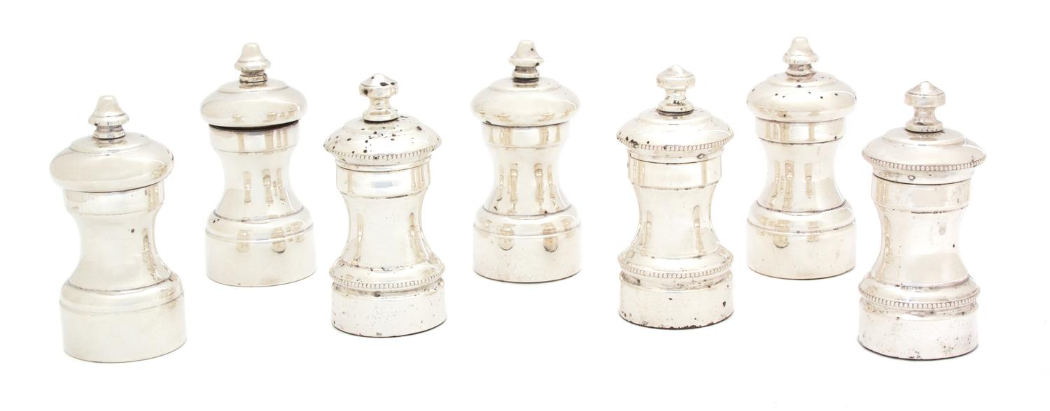 A Group of Silver Standing Salts Height 4 1/2 inches. — Various Makers, 20th Century