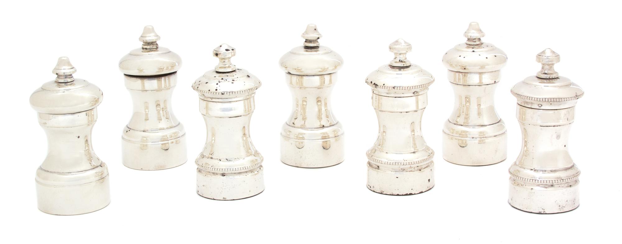 A Group of Silver Standing Salts Height 4 1/2 inches. — Various Makers, 20th Century