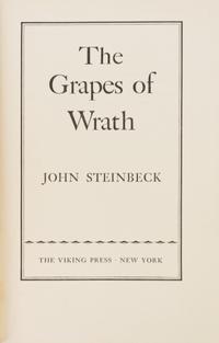 STEINBECK, JOHN. The Grapes of Wrath. New York, 1939. First ed., first issue jacket.