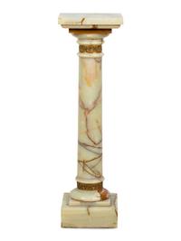 A Continental Gilt Bronze Mounted Onyx Pedestal