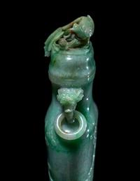 A Chinese Apple Green Jadeite Covered Vase