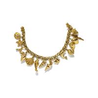 YELLOW GOLD AND DIAMOND AQUATIC CHARM BRACELET