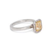 FANCY INTENSE YELLOW DIAMOND AND DIAMOND RING