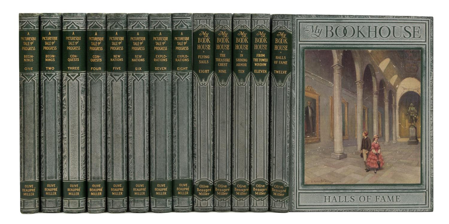 MILLER, Olive Beaupré (1883-1968). My Book House. - A Picturesque Tale of Progress. Chicago: The Book House for Children, 1934, 1935.