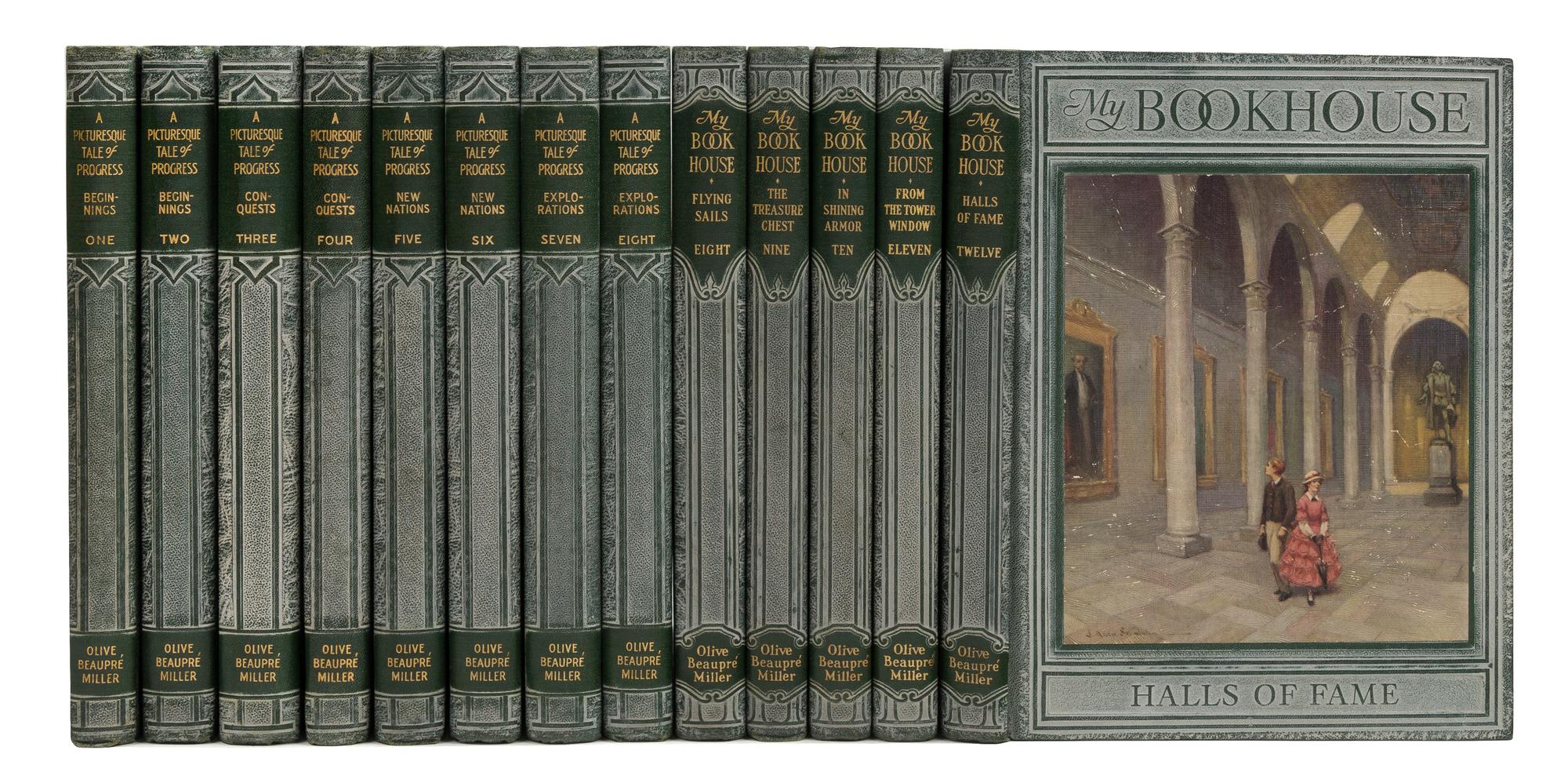 MILLER, Olive Beaupré (1883-1968). My Book House. - A Picturesque Tale of Progress. Chicago: The Book House for Children, 1934, 1935.