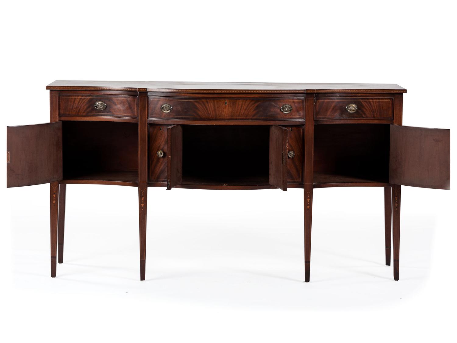 A Federal-Style Mahogany Bow Front Sideboard