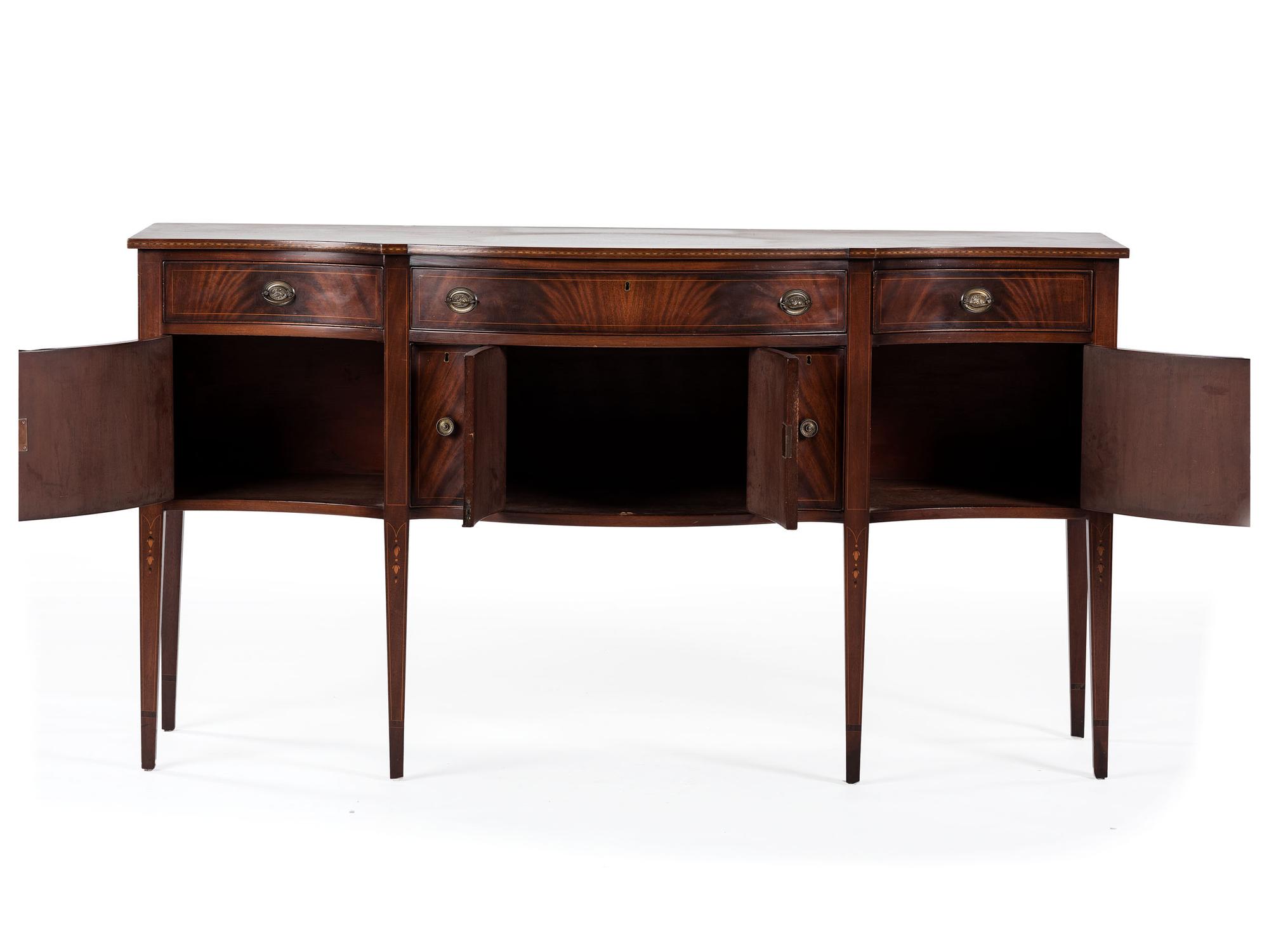 A Federal-Style Mahogany Bow Front Sideboard