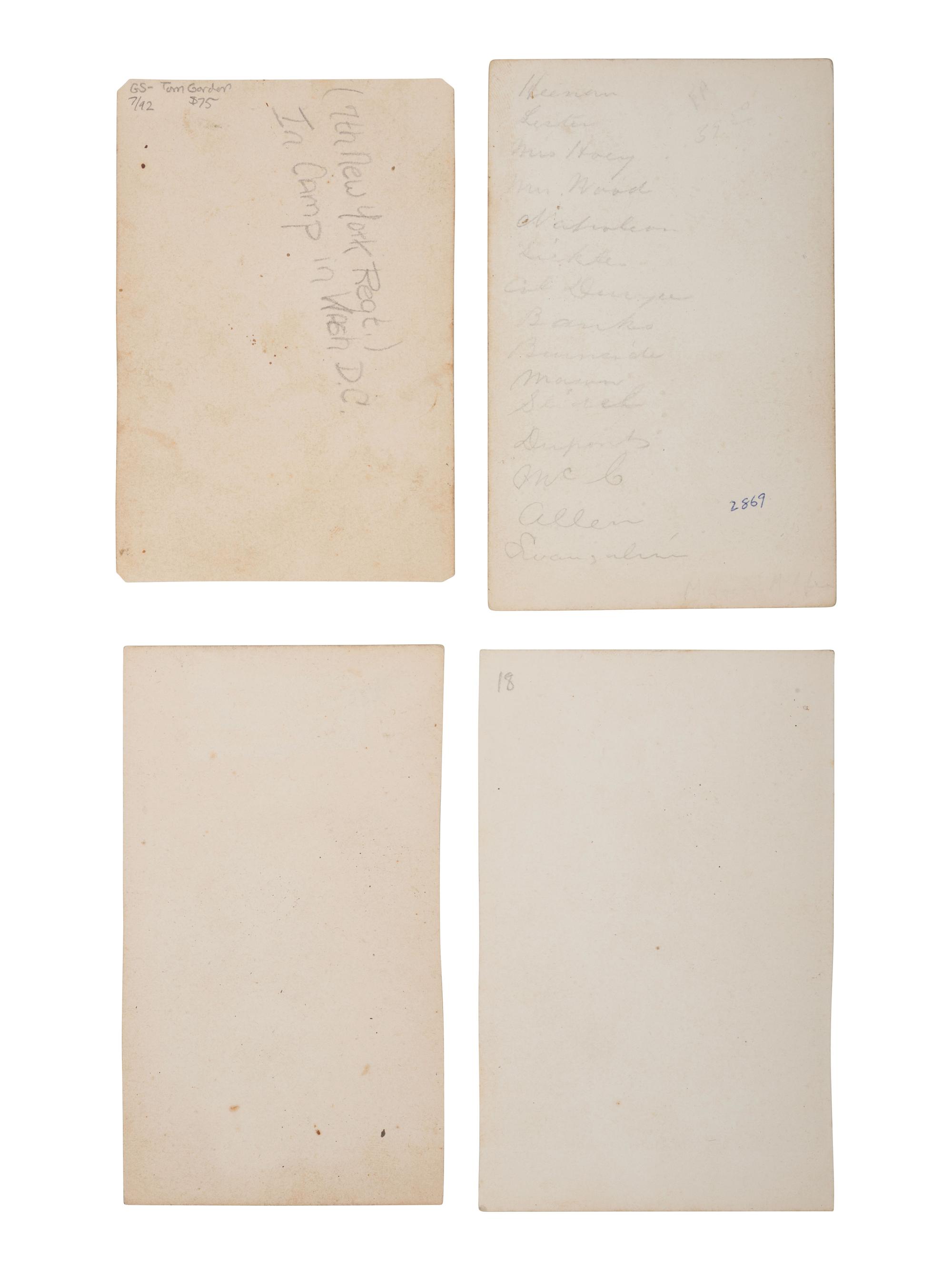 [CIVIL WAR]. A group of 8 photographs of the 7th New York State Militia at Camp Cameron. April-June, 1861.