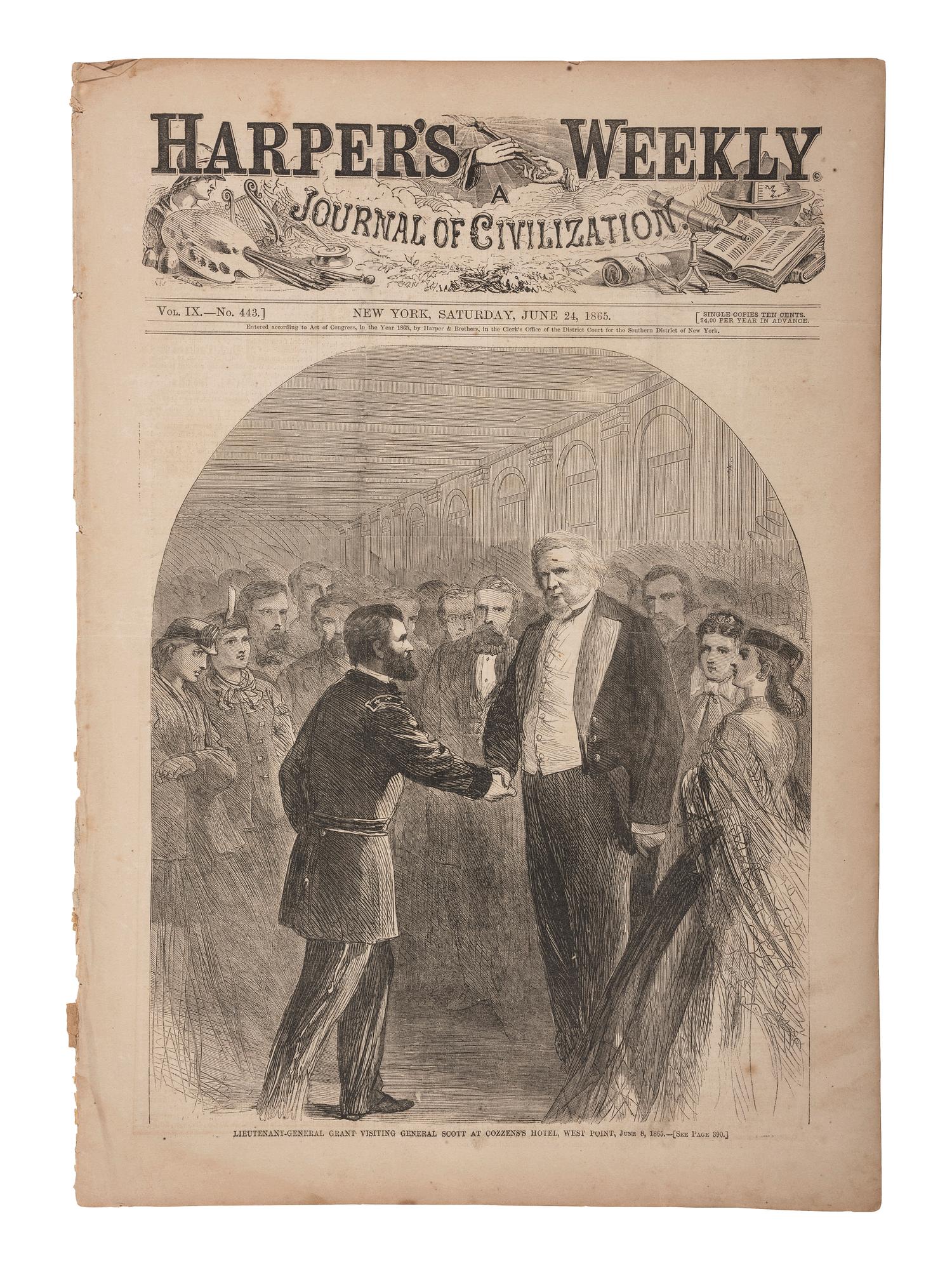 [CIVIL WAR].] Harper's Weekly . 120+ issues, majority from 1864 & 1865.