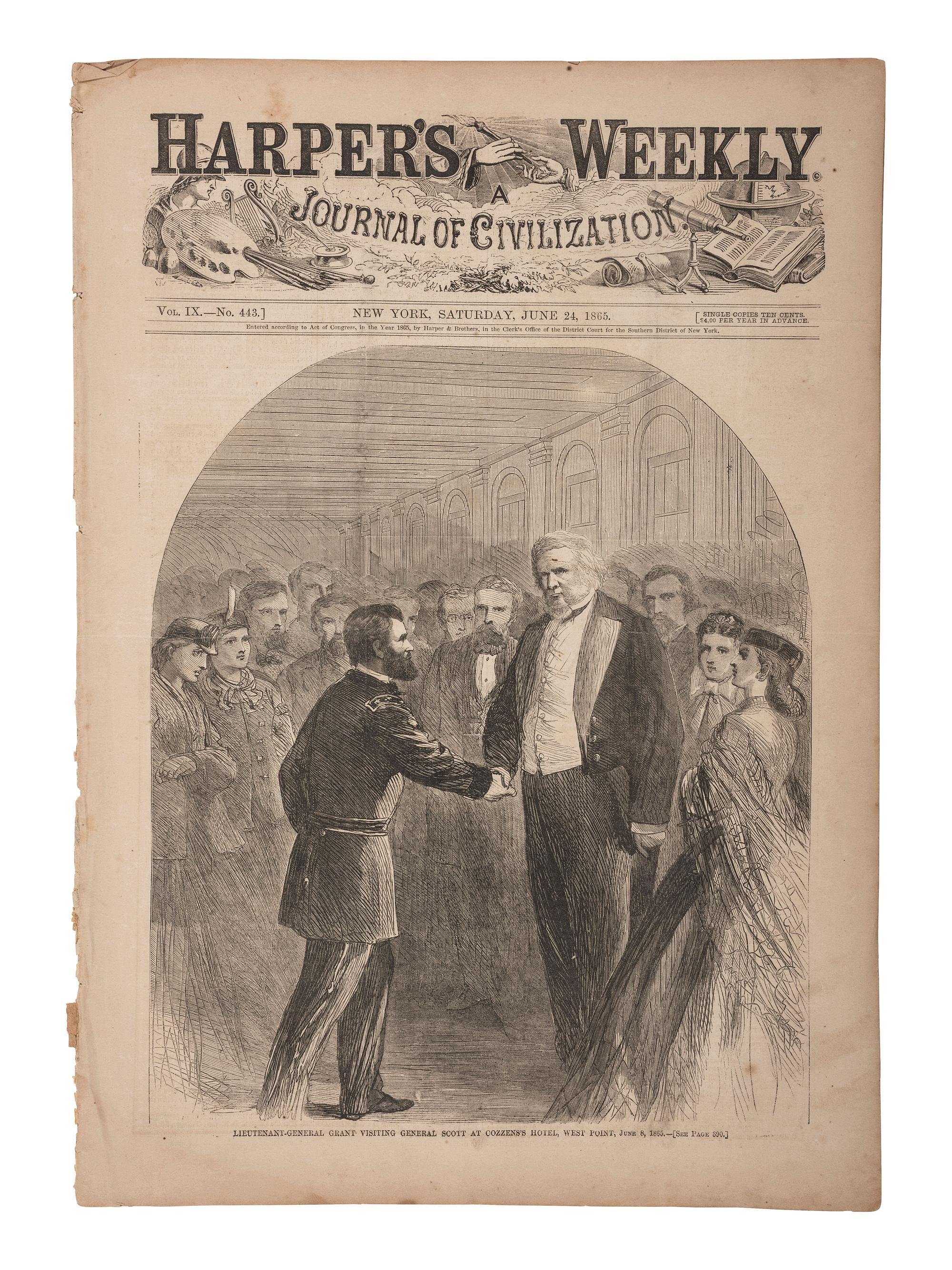 [CIVIL WAR].] Harper's Weekly . 120+ issues, majority from 1864 & 1865.
