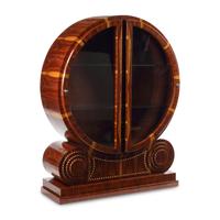 A Continental Various Woods Veneered Circular Vitrine Cabinet