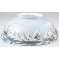 Hand-Painted Lamp Shade of an Arctic Expedition, Ca 1870s-1880s