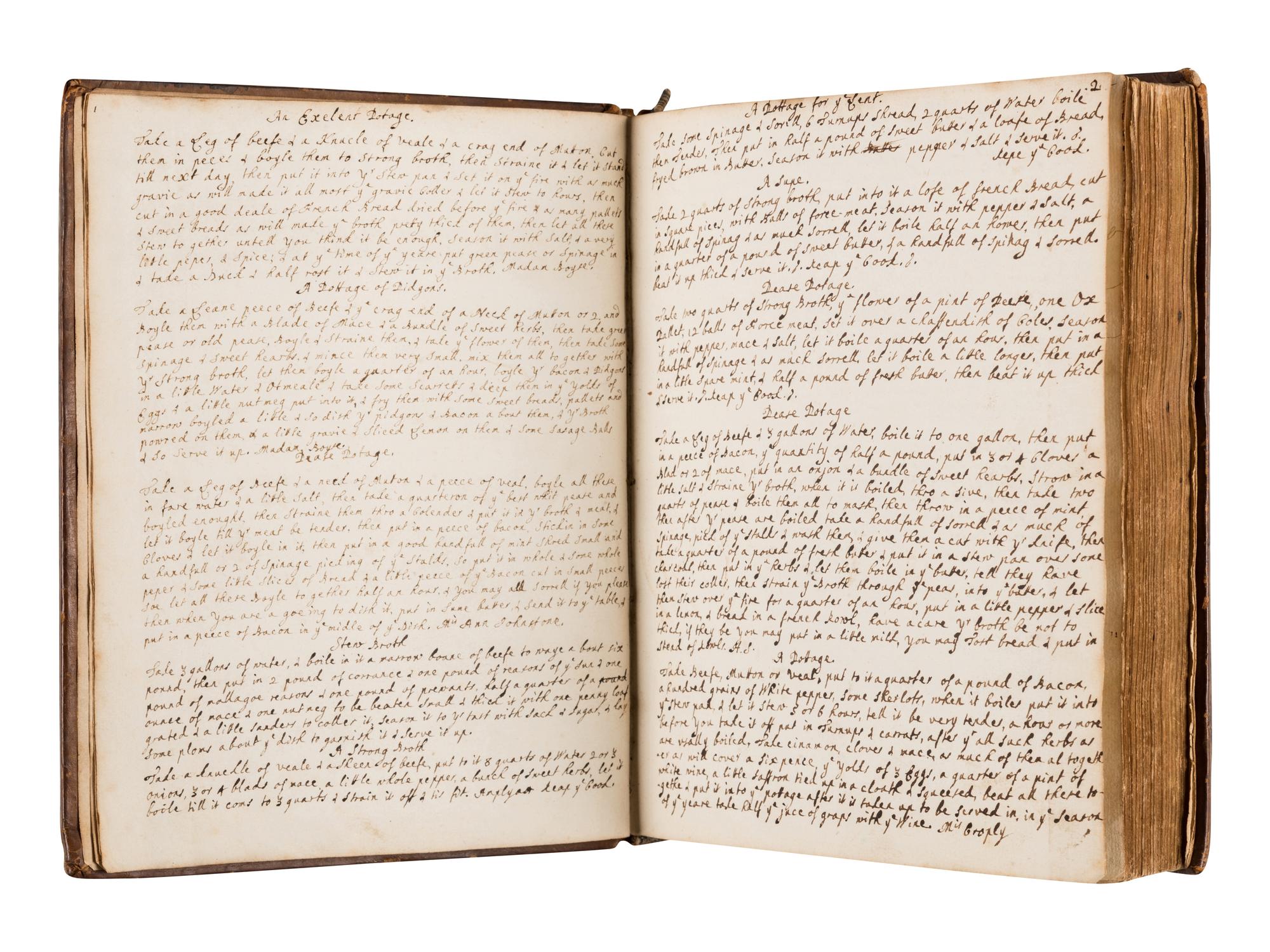 [COOKERY]. Manuscript cookbook and home remedy guide, 18th century.
