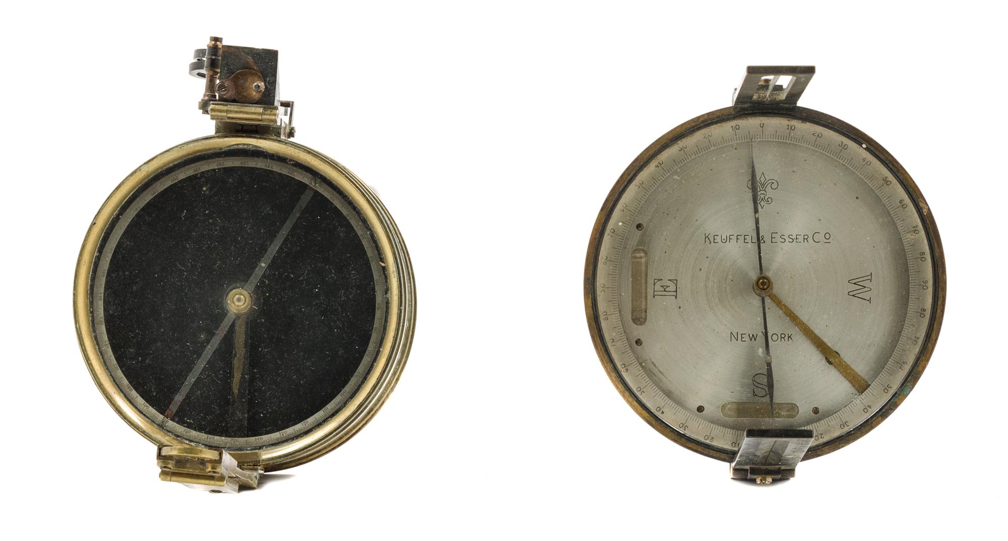 A Group of Two Brass Compasses Diameter of larger 4 1/2 inches. — 19TH CENTURY AND LATER