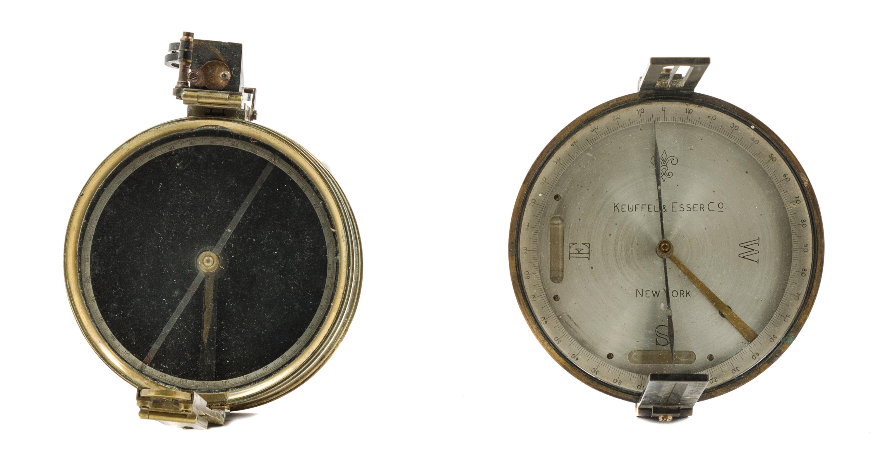 A Group of Two Brass Compasses Diameter of larger 4 1/2 inches. — 19TH CENTURY AND LATER
