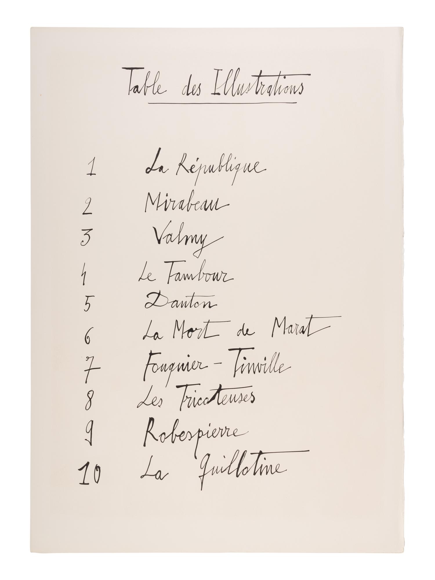 La Révolution Française 1789 (complete portfolio of ten, with text pages and portfolio case), 1977